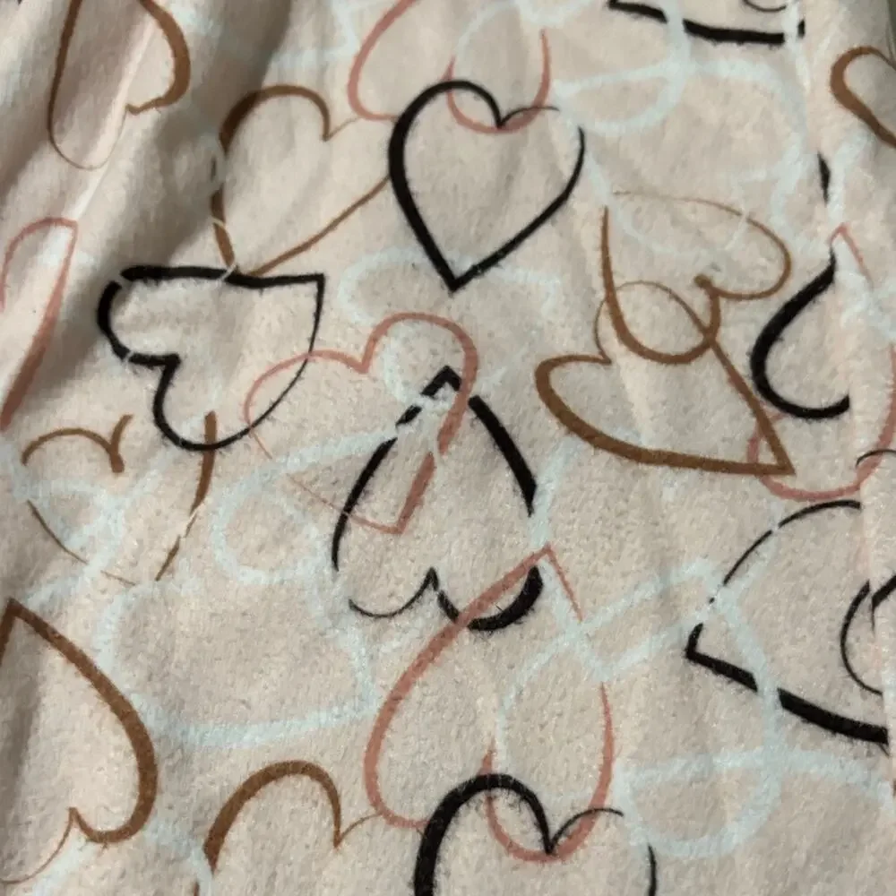 Calvin Klein 7/8 Peach and Cream Lounge Pants Set heats and plaid euc